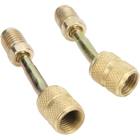 Universeller Lade-/Entleerungsanschlussadapter, 2 Stück – 1/4-Zoll-auf-5/16-Zoll-Konverter für Mini-Split-R410A-Systeme, robustes Metall.