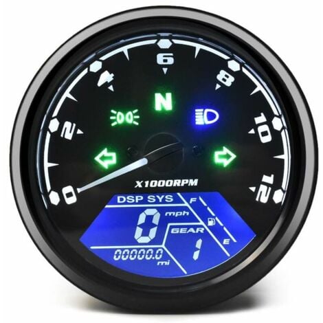 Universeller Motorrad-Kilometerzähler, LCD-Digital-Tachometer, Drehzahlmesser, Messgeräte mit Nachtlicht, passend für die gängigsten 12-V-Motorräder