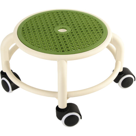 Universeller, niedriger Rollhocker mit Rollen, hohe Belastbarkeit, grün für Zuhause.