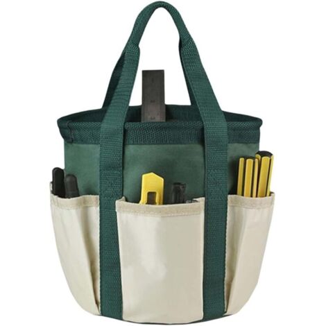 Universeller Reinigungskorb, Gartengerätetasche, Aufbewahrungstasche für Gartengeräte mit 6 Außentaschen, perfekt für Gartenarbeiten.