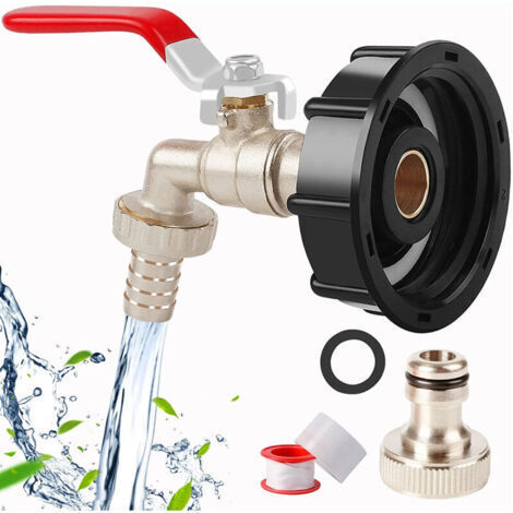 Universeller S60x6 IBC-Adapter, mit 1/2-Zoll-Gewinde und Grobgewinde, wasserdichter Messingventiladapter für Gartenschlauchanschluss, Behälteradapter.