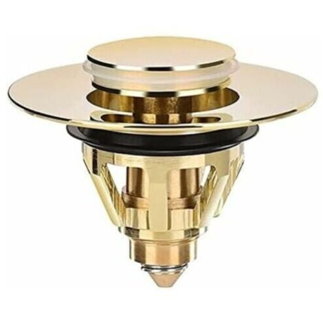 Universeller Spülbeckenablaufstopfen – Ventilstopfen – Spülbecken – Verstopfungsfreies Messingsieb – Spülbeckenstopfen – Spülbeckenablaufstopfen (gold)