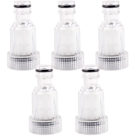 Universeller, transparenter Kunststoff-Wasserhahnadapter – 5 Stück, 3 x 6,4 cm