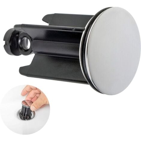 Universeller Waschbeckenstöpsel Ø 40 mm, verchromter Abflussstopfen, aus Messing mit Gummidichtung, höhenverstellbarer Stöpsel, rostfreier und wasserdichter Badewannenabfluss