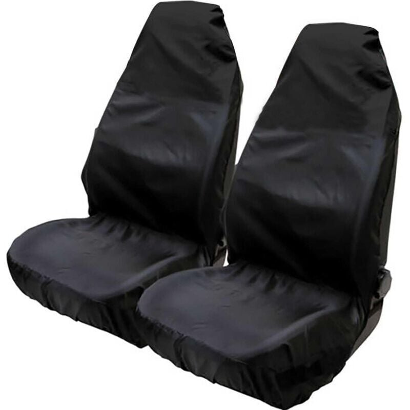 Image of Universeller, wasserdichter Nylon-Auto-Vordersitzschutz, 75 x 55 x 55 cm (2er-Set), Schwarz