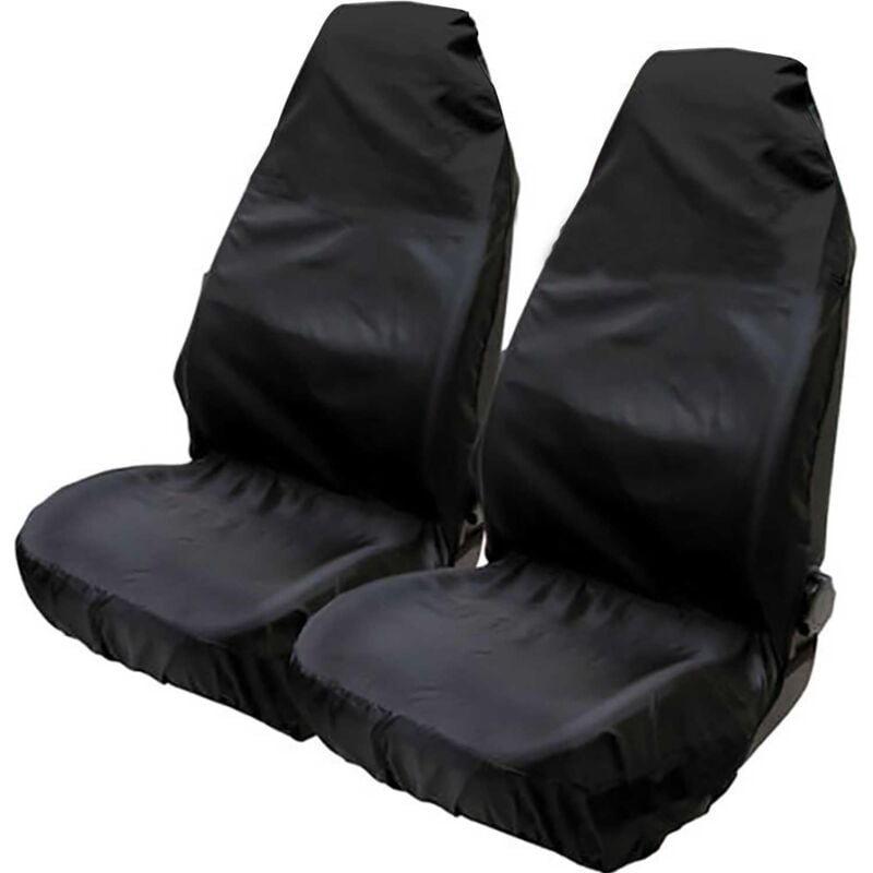 Image of Universeller wasserdichter Nylon-Autositzschutz vorne, 75 x 55 x 55 cm (2er-Set), Schwarz