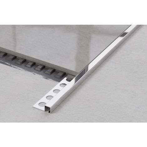 Universelles dekoratives Q-Profil aus Edelstahl für Fliesen 1cm x 270cm - Glänzendes Silber