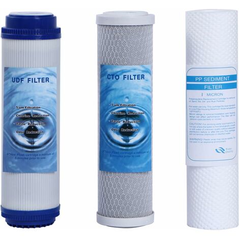 Universelles Ersatz-Wasserfiltersystem für Umkehrosmoseanlage im ganzen Haus, jede Standard-RO-Einheit, Wasserfiltration unter der Spüle und auf der Arbeitsplatte (PP+CTO+UDF)