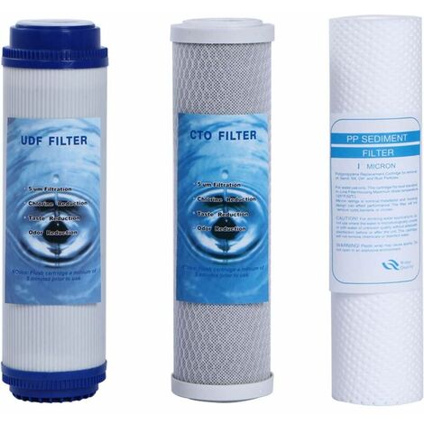 Universelles Ersatz-Wasserfiltersystem für Umkehrosmosesystem im ganzen Haus, jede Standard-RO-Einheit, Wasserfiltration unter der Spüle und auf der Arbeitsplatte (PP+CTO+UDF)