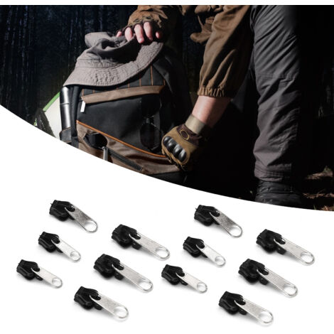 Universelles Reißverschluss-Reparaturset – 12-teiliges Set mit Metall- und Kunststoffschiebern für Taschen und Kleidung (DIY)