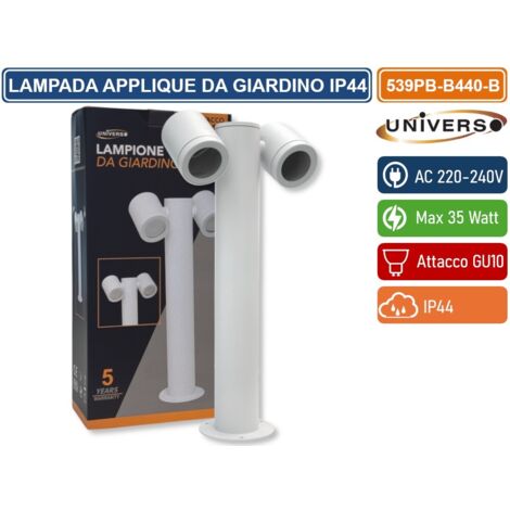UNIVERSO 539PB-B440-B LAMPIONE 45CM DA GIARDINO CON DIFFUSORI ORIENTABILI PER ESTERNO IP44 CON ATTACCHI GU10