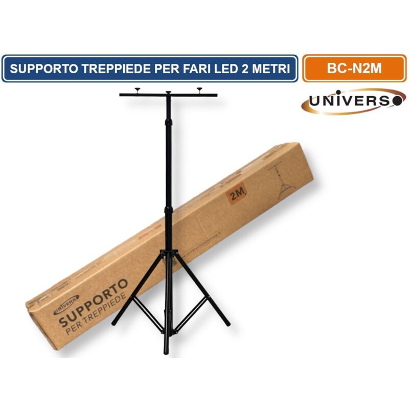 Universo Bc-N2m Supporto Treppiede Per Fari Proiettori Led Altezza Regolabile Fino A 2 Metri