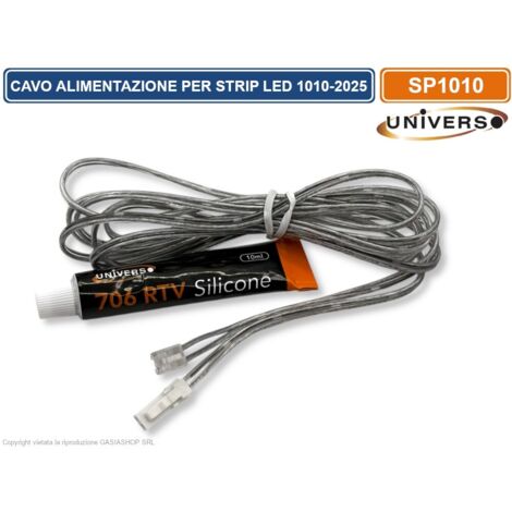 UNIVERSO CAVO ALIMENTAZIONE CONNETTORIZZATO 1.8 METRI PER STRIP LED 1010-2025