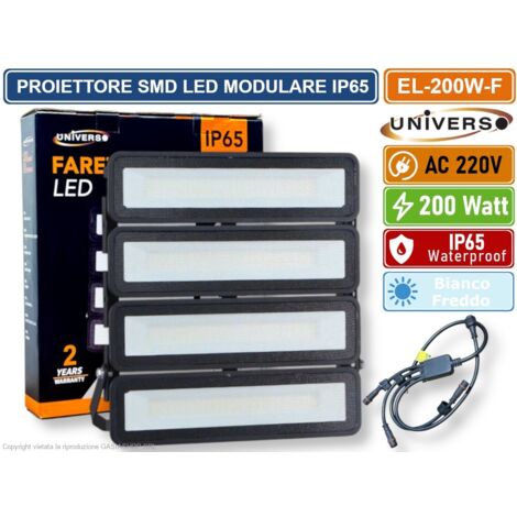 UNIVERSO EL-200W-F PROIETTORE SMD LED MODULARE MONOCOLORE 200W DA ESTERNO IP65