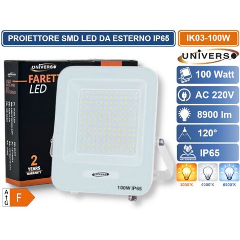 UNIVERSO IK03-100W PROIETTORE SMD LED 100W DA ESTERNO IP65 4700LM BIANCO NATURALE - 4000K