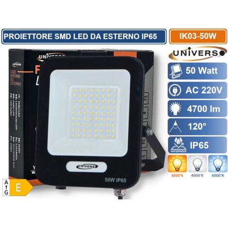 UNIVERSO IK03-50W-N PROIETTORE SMD LED 50W DA ESTERNO IP65 4700LM BIANCO NATURALE - 4000K