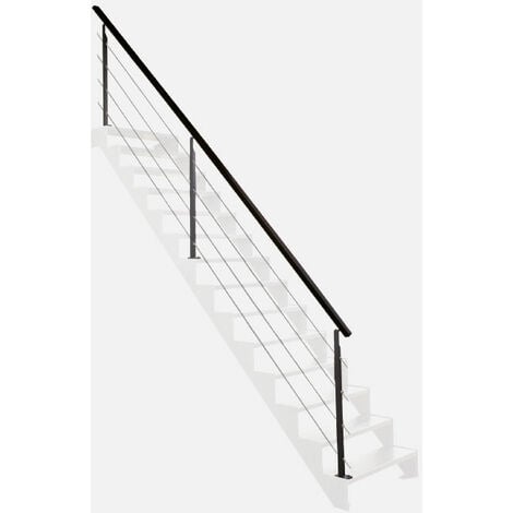 UISEBRT Rampe Escalier Acier Inoxydable avec 0 Tiges 150cm Main Courante  pour Escalier Balustrade Balcon