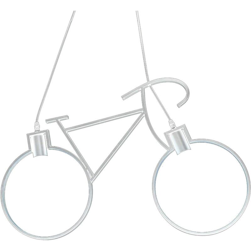 Image of Lampadario pendente bike led lampada a sospensione bicicletta arredamento moderno doppio portalampada attacco E27 luci intercambiabili - Universo
