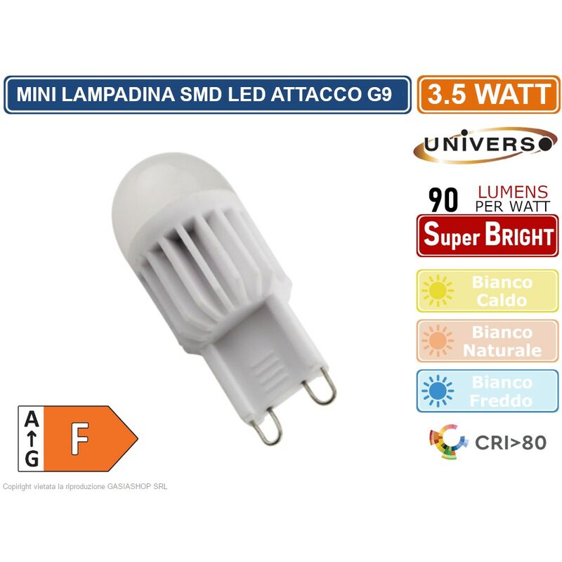 Image of Lampadina led G9 3.5W bulb chip smd 180° 320 lumen 3000K 4000K 6500K - Colore Luce: Bianco Caldo - Universo