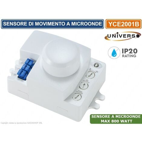 Sensore Rilevatore di Movimento G1180 a Microonde: Sicurezza e Automazione  Illuminazione