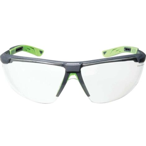 Univet 5 x 8 Clear Lens Gun Metal/Green Frame Safety Glasses
