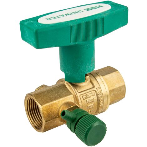 UNIWATER DVGW Kugelhahn 2 Zoll IG (DN 50) mit Entleerung mit ISO-T-Griff, Typ 1469