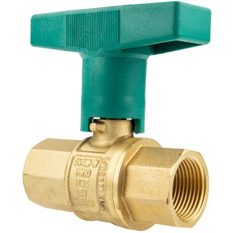 UNIWATER Trinkwasser-Kugelhahn mit ISO-T-Griff beids.Innengewinde Rp 1/2 Zoll (DN 15), Typ 1446