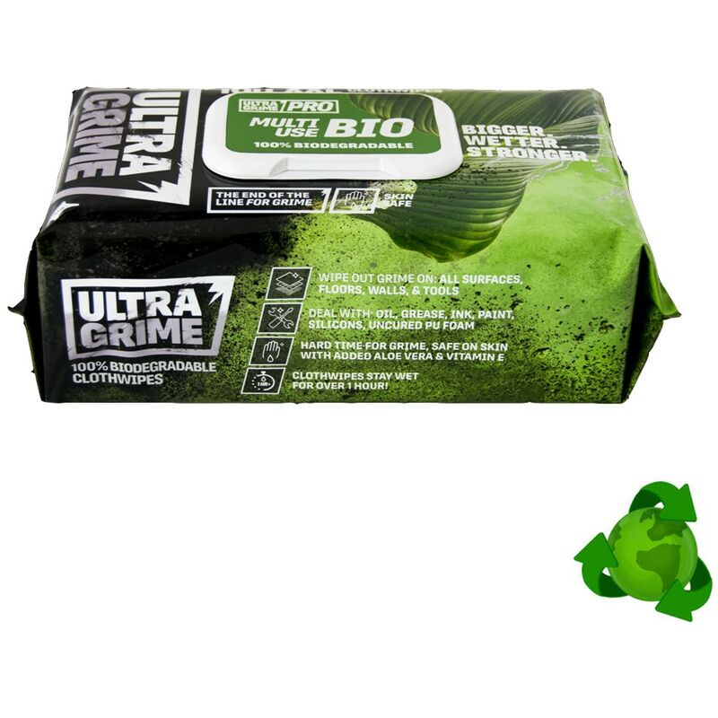 Uniwipe - Ultragrime 100% Biodegradable Cleaning Wipes Aloe Hand Wipes X100 pack