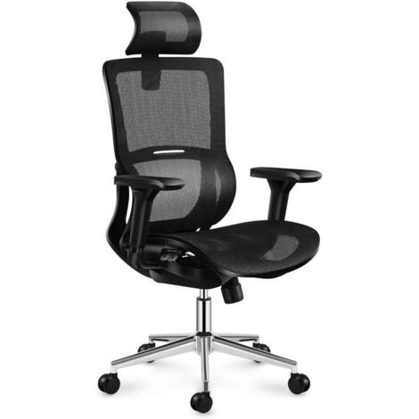 UNKNOWN MARK ADLER Expert 6.2 Chaise de bureau ergonomique avec accoudoirs et appuie-tête réglable en maille aérée et matériau HD Charge maximale 150 kg Cradle Plus Roues en caoutchouc Noir (MA-Expert