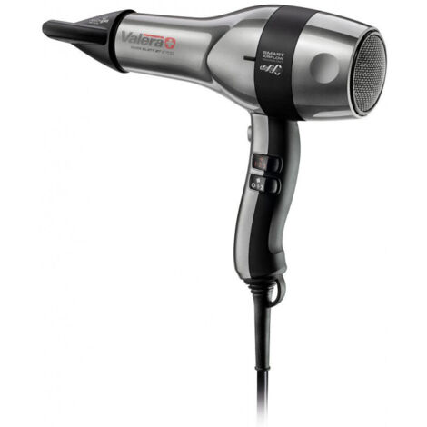 UNKNOWN Valera, Swiss Silent Jet 8700 Sèche-Cheveux Professionnel Léger & Silencieux Moteur Puissant 3 Niveaux de Température Générateur d'ions Câble Super Flex Anti-torsion 2400W Gris Noir (761055801
