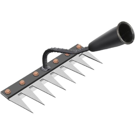 Unkrautrechen, Robustes Lockerungswerkzeug, Unkrautrechen, Unkrautrechen für Gartenarbeit, Unkraut jäten, Boden lockern, Säen, Gartenrechen, 8-Zahn-Rechen