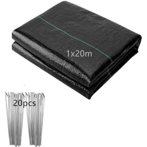 Unkrautvlies 1x20M, 20m² Geotextil, nachwuchshemmend, 90g/m², Unkrautvlies, UV-beständiges Gewebe, Unkrautvlies/Unkrautvlies für den Landschaftsbau