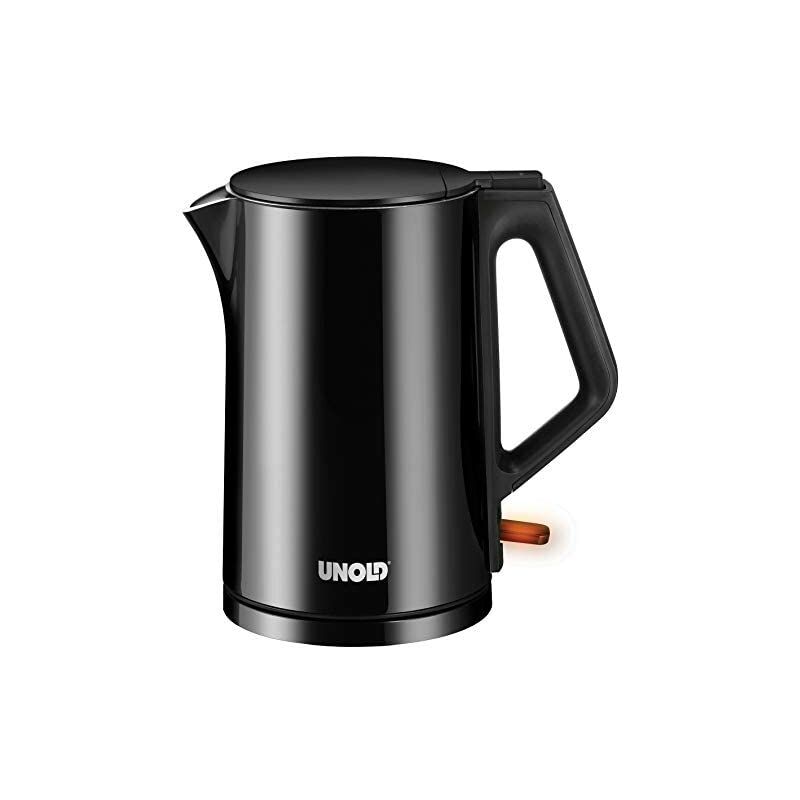 

Unold 18525 - Hervidor de agua (1,4 L, aislamiento térmico, pared doble, carcasa Cool Touch, recipiente de acero inoxidable, elemento calefactor