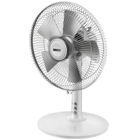Unold 86810 - Ventilatore Da Tavolo, 2 livelli di velocità, Argento/Bianco, 25W, 220-240 V, 50 Hz