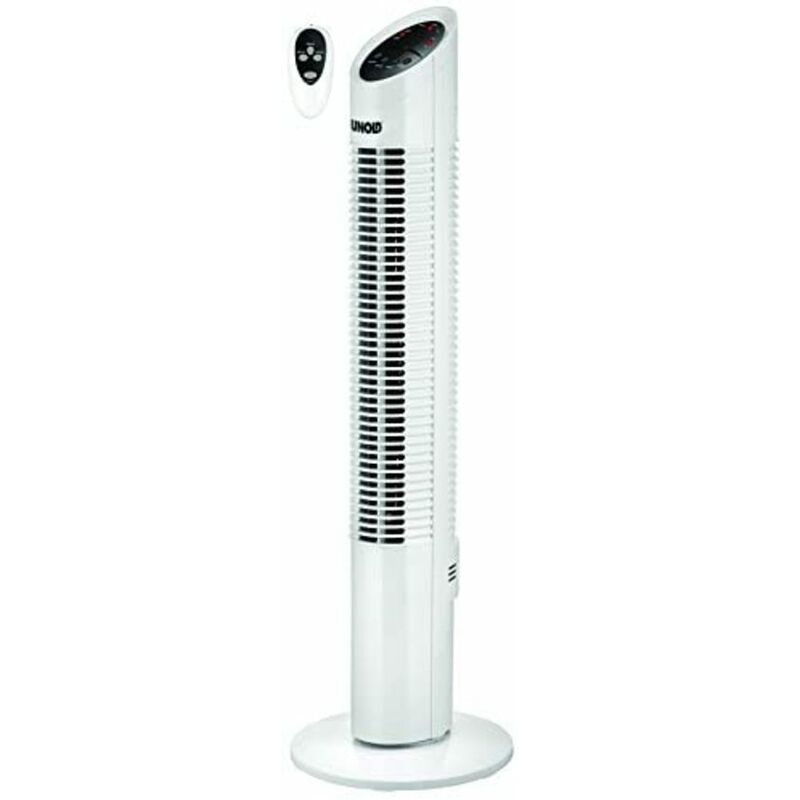 

UNOLD 86850 Tower Ventilador de torre, oscilación regulable, 3 niveles, función de temporizador, mando a distancia, 30 W, 230 V, color blanco.