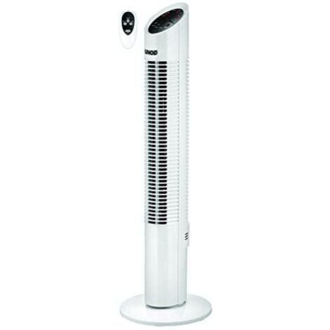 UNOLD 86850 Ventilateur de tour, oscillation réglable, 3 niveaux, fonction de minuterie, télécommande, 30 W, 230 V, blanc