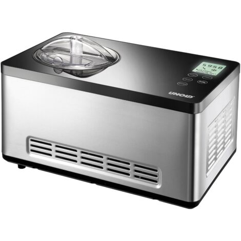 Unold Gusto 48845: Gelatiera Digitale da 2L in Acciaio Inox e Nero con Timer Programmabile