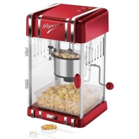 Unold Retro Macchina per Popcorn Rosso-Argento 300W