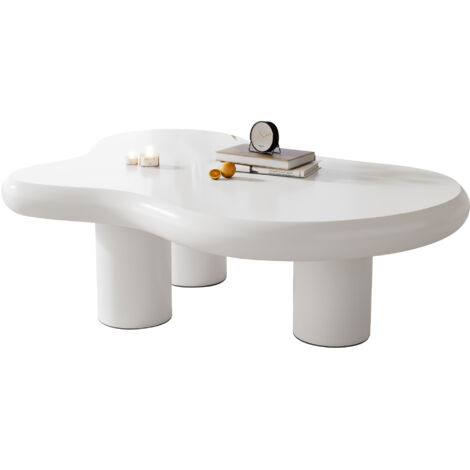 Unregelmäßiger Couchtisch in Wolkenform, 97cm Länge, 67cm Breite, 32cm Höhe, MDF mit Filzunterlagen, lackierte Oberfläche,Kreativer Couchtisch