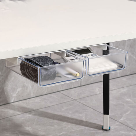 [Unter der Schreibtischschublade] Organizer-Box, selbstklebend, platzsparend, grau