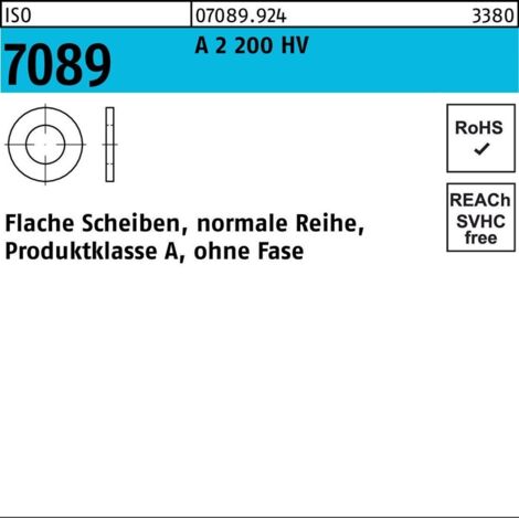 Unterlegscheibe ISO 7089 o.Fase 48 A 2 200 HV 1 Stück