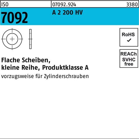 Unterlegscheibe ISO 7092 3A 2 200 HV 2000 Stück