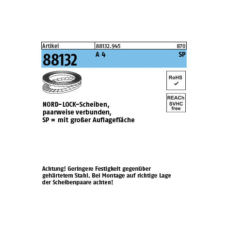 Unterlegscheibe R 88132 geklebt NL 20 SP SS A 4