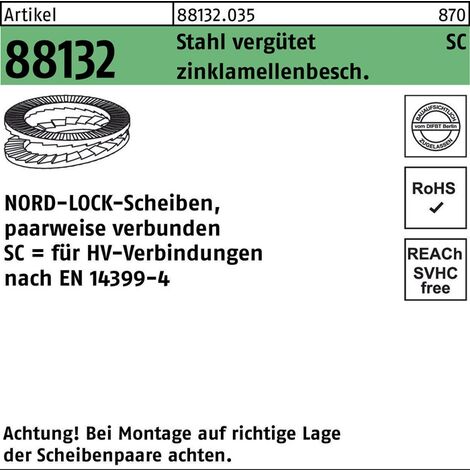 Unterlegscheibe R 88132 geklebt NL 36 SC Sta zinklamellenb. 25St. NORD-LOCK