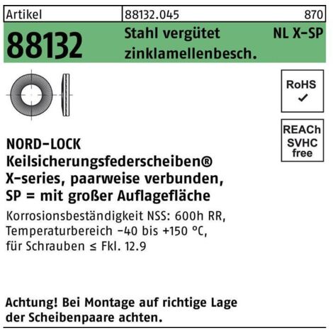 Unterlegscheibe R 88132 NLX 20 SP Stahl vergütet zinklamellenbeschichtet