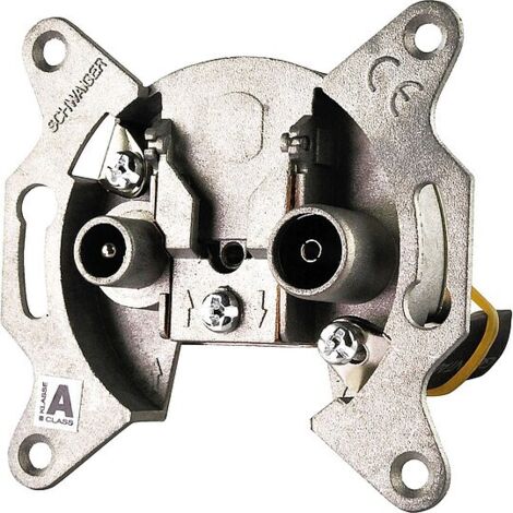 Unterputz-Antennendose Schwaiger 2-loch - 1 x IEC Buchse, 1 x IEC Stecker