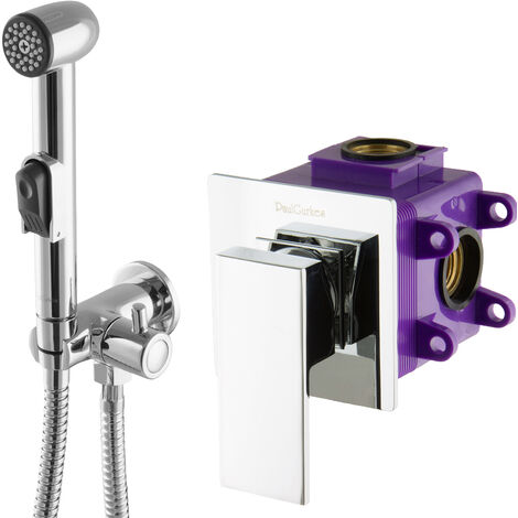 Unterputz Bidet Set Brause mit Armatur eckig