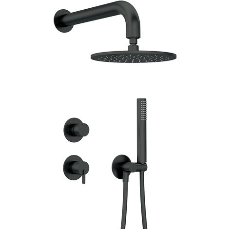 Unterputz-Duscharmatur, 4-teilig, schwarz, SILIA-30