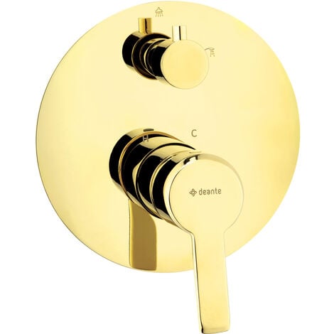 Unterputz Duscharmatur mit Umsteller in gold ARNIKA-30, B/H/T ca. 15/15/8 cm