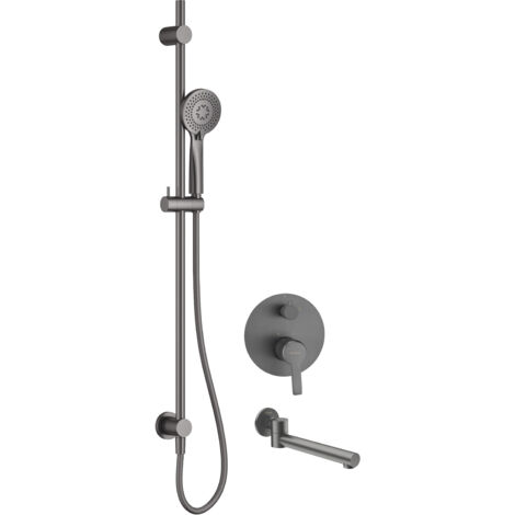 Unterputz-Duschset mit Badewannenauslauf, Titanium